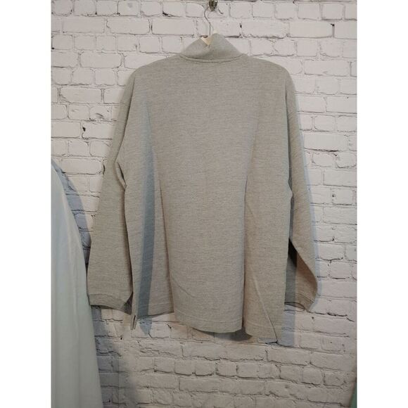 Old Navy VINTAGE Mens Size Large Grey 1/4 Zip Pullover Polo Shirt - Picture 3 of 3